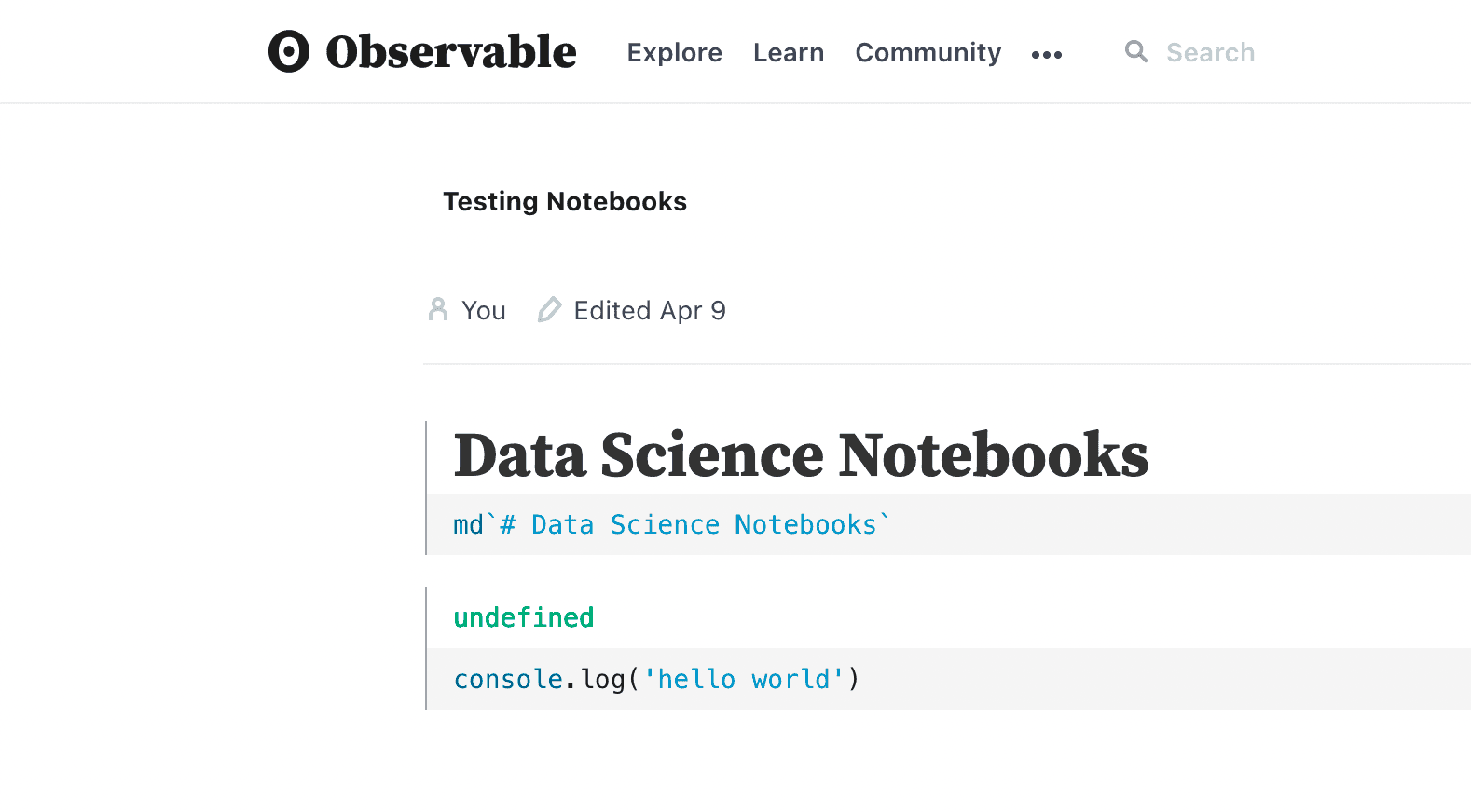 A screenshot of Observable